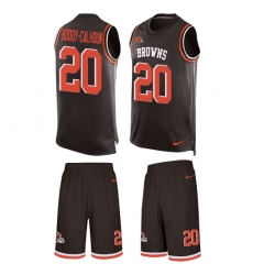 Men's Nike Cleveland Browns #20 Briean Boddy-Calhoun Limited Brown Tank Top Suit NFL Jersey