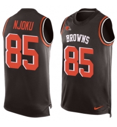 Men's Nike Cleveland Browns #85 David Njoku Limited Brown Player Name & Number Tank Top NFL Jersey