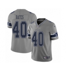 Men's Dallas Cowboys #40 Bill Bates Limited Gray Inverted Legend Football Jersey