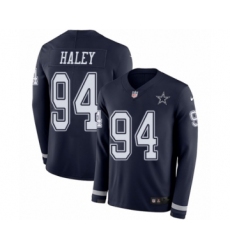 Men's Nike Dallas Cowboys #94 Charles Haley Limited Navy Blue Therma Long Sleeve NFL Jersey