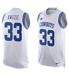 Men's Nike Dallas Cowboys #33 Chidobe Awuzie Limited White Player Name & Number Tank Top NFL Jersey