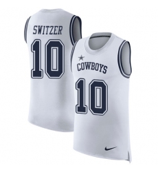 Men's Nike Dallas Cowboys #10 Ryan Switzer Limited White Rush Player Name & Number Tank Top NFL Jersey