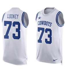 Men's Nike Dallas Cowboys #73 Joe Looney Limited White Player Name & Number Tank Top NFL Jersey