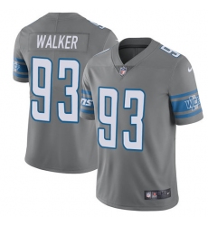 Youth Nike Detroit Lions #93 Tyrunn Walker Limited Steel Rush NFL Jersey