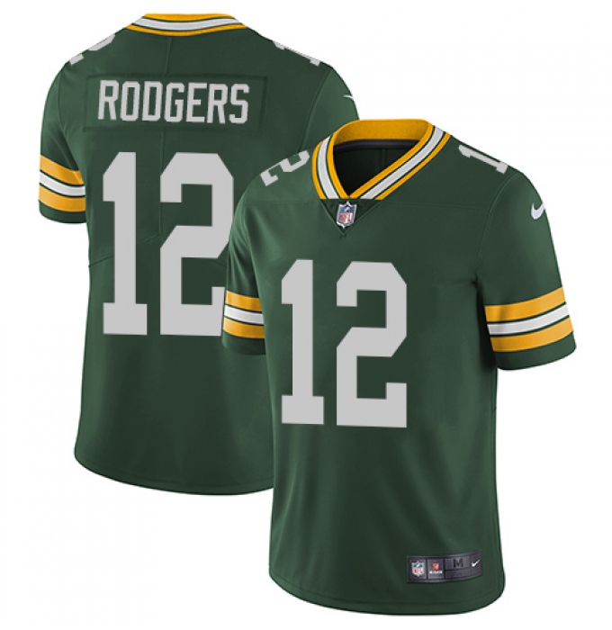 Men's Nike Green Bay Packers #12 Aaron Rodgers Green Team Color Vapor Untouchable Limited Player NFL Jersey