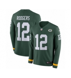 Men's Nike Green Bay Packers #12 Aaron Rodgers Limited Green Therma Long Sleeve NFL Jersey