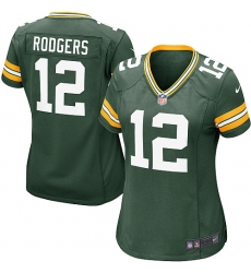 Women's Nike Green Bay Packers #12 Aaron Rodgers Game Green Team Color NFL Jersey