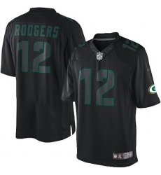 Youth Nike Green Bay Packers #12 Aaron Rodgers Limited Black Impact NFL Jersey