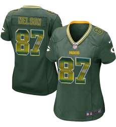 Women's Nike Green Bay Packers #87 Jordy Nelson Limited Green Strobe NFL Jersey