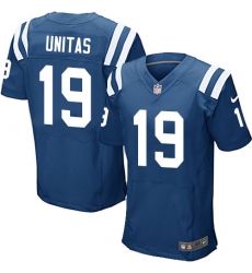 Men's Nike Indianapolis Colts #19 Johnny Unitas Elite Royal Blue Team Color NFL Jersey