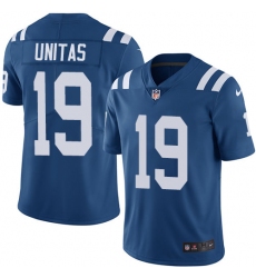 Youth Nike Indianapolis Colts #19 Johnny Unitas Elite Royal Blue Team Color NFL Jersey