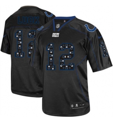 Men's Nike Indianapolis Colts #12 Andrew Luck Elite New Lights Out Black NFL Jersey