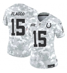 Women's Indianapolis Colts #15 Joe Flacco 2024 F.U.S.E Arctic Camo Salute To Service Limited Stitched Jersey(Run Small)