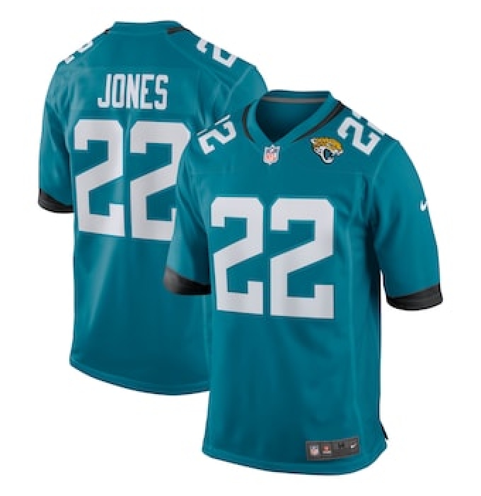 Men's Jacksonville Jaguars #22 Jarrian Jones Teal Team Game Nike Jerseys