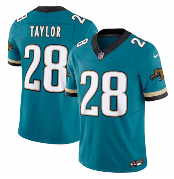 Men's Jacksonville Jaguars #28 Fred Taylor Teal 2024 F.U.S.E. Prowler Throwback Vapor Limited Football Stitched Jersey