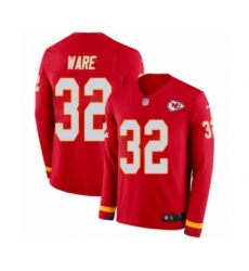 Youth Nike Kansas City Chiefs #32 Spencer Ware Limited Red Therma Long Sleeve NFL Jersey