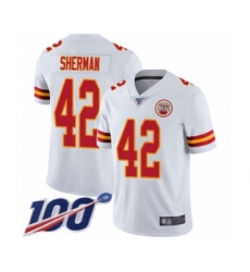 Men's Kansas City Chiefs #42 Anthony Sherman White Vapor Untouchable Limited Player 100th Season Football Jersey