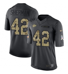 Youth Nike Kansas City Chiefs #42 Anthony Sherman Limited Black 2016 Salute to Service NFL Jersey