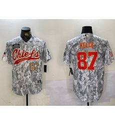 Men's Kansas City Chiefs #87 Travis Kelce 2024 Arctic Camo Salute To Service Stitched Baseball Jerseys