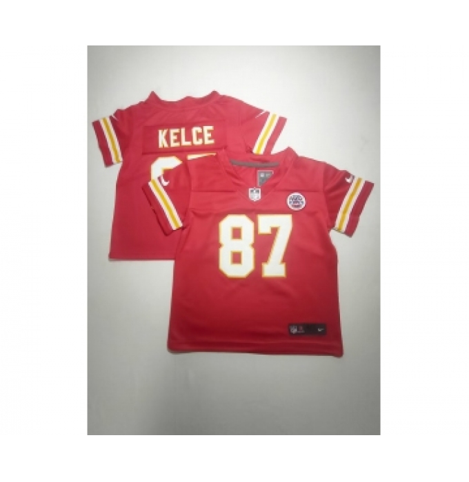 Toddlers Kansas City Chiefs #87 Travis Kelce Red Vapor Untouchable Stitched Nike Limited Jersey
