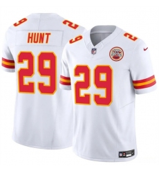 Men’s Kansas City Chiefs #29 Kareem Hunt White 2024 F.U.S.E Vapor Untouchable Limited Stitched Football Jersey