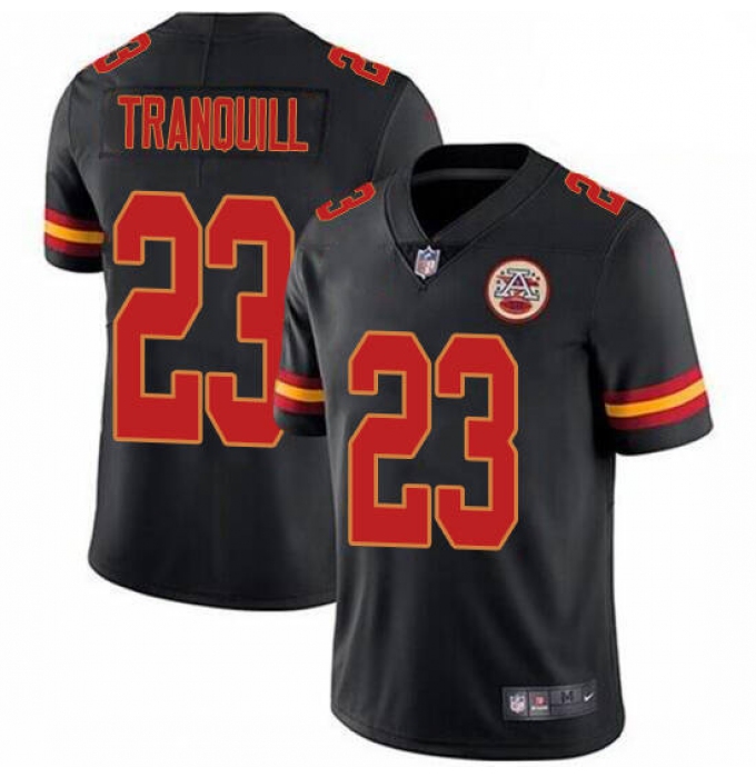 Men's Kansas City Chiefs #23 Drue Tranquill Nike Black Limited Stitched Jersey