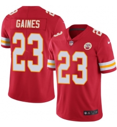 Youth Nike Kansas City Chiefs #23 Phillip Gaines Red Team Color Vapor Untouchable Limited Player NFL Jersey