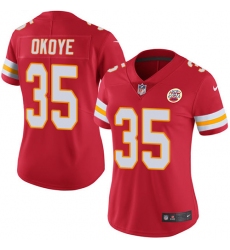 Women's Nike Kansas City Chiefs #35 Christian Okoye Red Team Color Vapor Untouchable Limited Player NFL Jersey