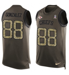 Men's Nike Kansas City Chiefs #88 Tony Gonzalez Limited Green Salute to Service Tank Top NFL Jersey
