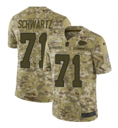 Men's Nike Kansas City Chiefs #71 Mitchell Schwartz Limited Camo 2018 Salute to Service NFL Jerseyy