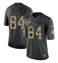 Youth Nike Kansas City Chiefs #84 Demetrius Harris Limited Black 2016 Salute to Service NFL Jersey