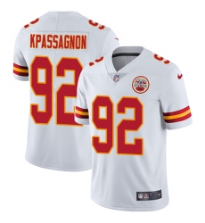 Men's Nike Kansas City Chiefs #92 Tanoh Kpassagnon White Vapor Untouchable Limited Player NFL Jersey